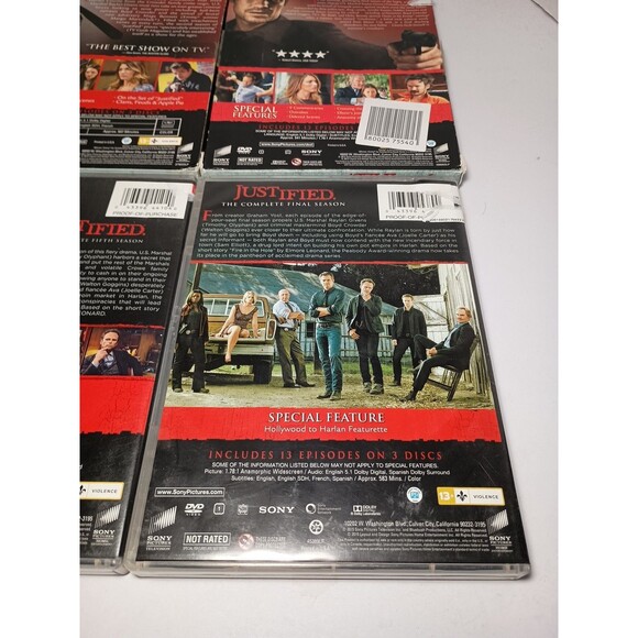 Justified Complete Series (DVD, Seasons 1–6, 18-Disc Set) - Picture 14 of 14